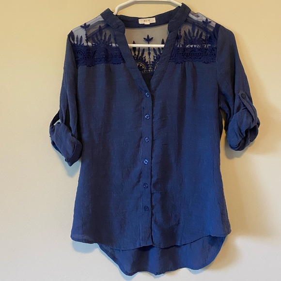 mine Tops - FREE WITH PURCHASE Mine Lace Button Top Size S